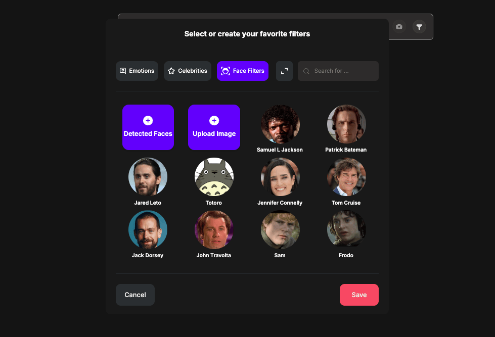 Imaginario AI face bank identifying speakers in video