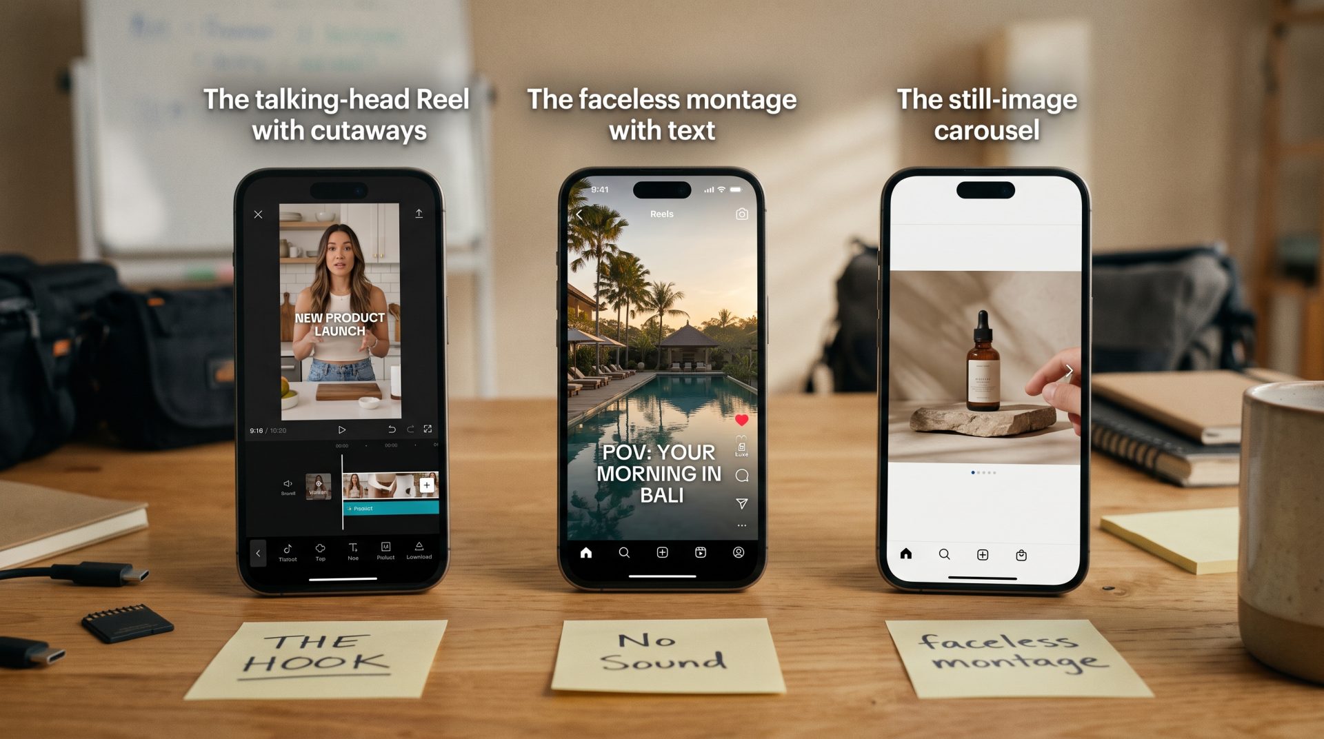 B-roll on social media: a vertical Reel with a founder on camera and cutaways of the product, office and a customer